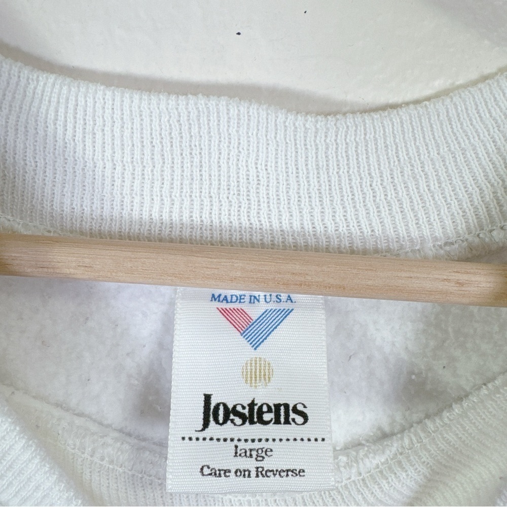 Jostens White Blue Striped Sea World Crew Neck Sweatshirt - Picture 12 of 16
